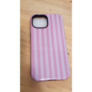 Cute Pink Stripes Case for iPhone 15 Pro Max Aesthetic Vertical Line Pattern
